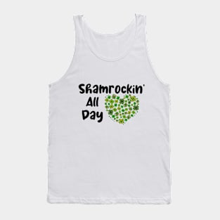 Shamrockin' All Day Heart Clovers Tank Top